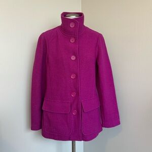 L.L. Bean Vintage Bellandi Premium Wool Coat Jacket Womens XS Fuschia Pink